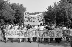Protestdemonstration gegen die Schließung des Panasonic Werkes in Esslingen, 15.7.2006