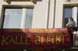 Zwangsräumung von Kaller Gerigk in Koeln, der symbolisch bundesweit fuer Zwangsraeumung, Gentrifizierung, Luxussanierung und Wohnviertelvertreibung steht